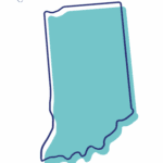 Outline map of Indiana state.
