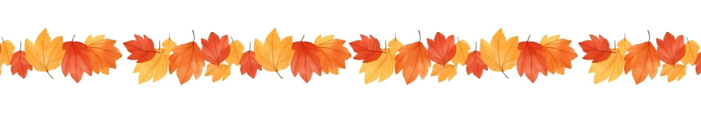 Autumn leaves border with red and yellow.
