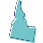 Outline map of Idaho state, USA.