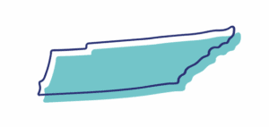 Outline of Tennessee state map illustration.