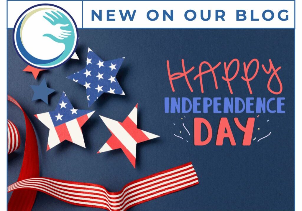 Patriotic stars and stripes, Happy Independence Day.
