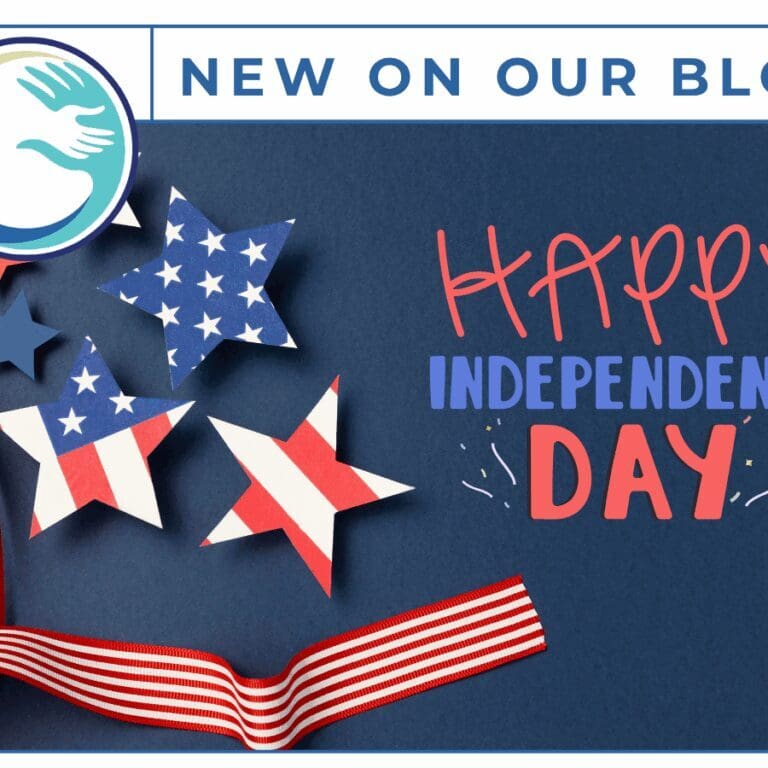 Patriotic stars and stripes, Happy Independence Day.