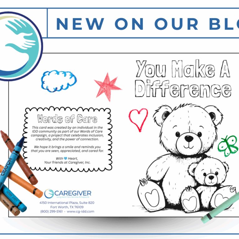 Coloring page with teddy bears and crayons.