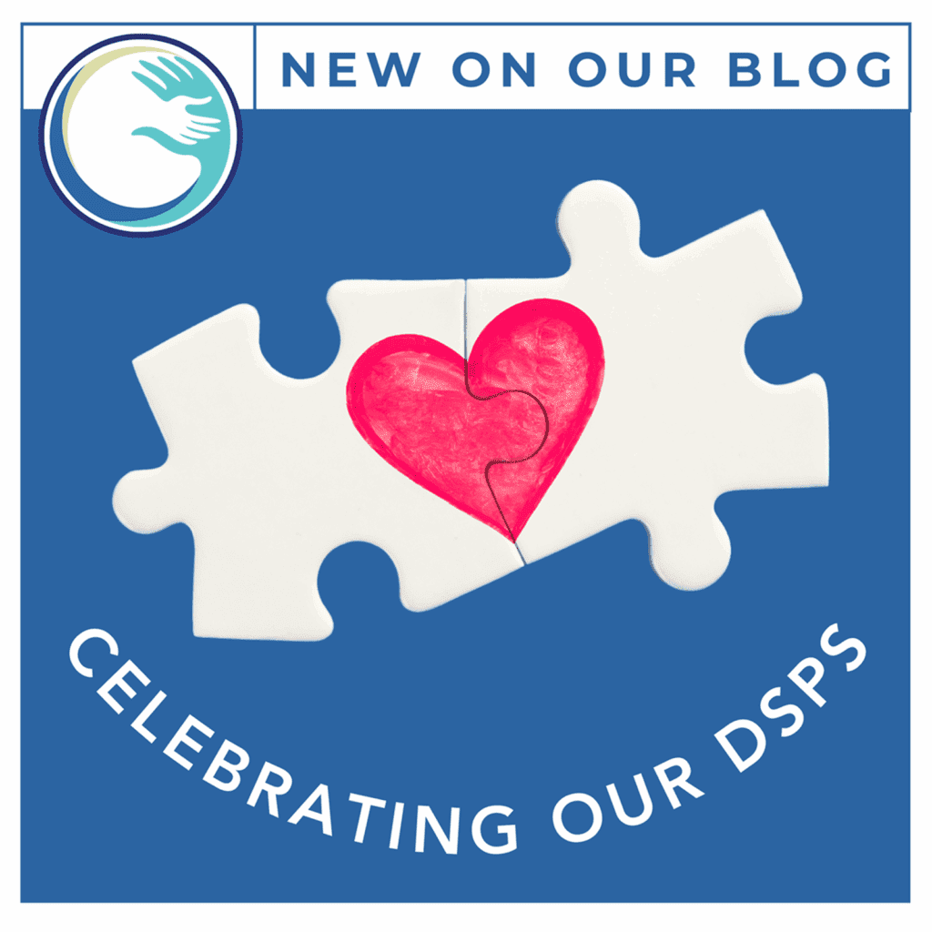 Puzzle pieces with heart, celebrating DSPs.